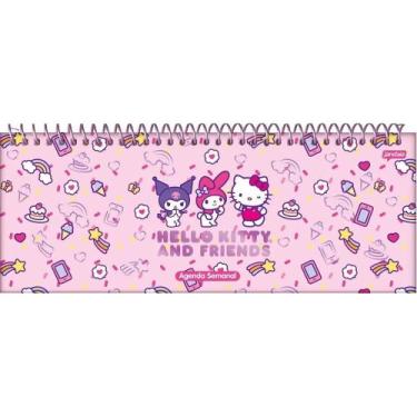 Imagem de Agenda Semanal Hello Kitty Espiral 352 Páginas - - Jandaia, Rosa