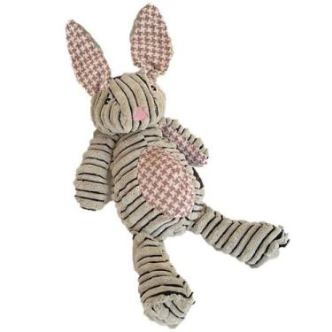Imagem de Brinquedo Pet Pelúcia Grande Coelho Sonoro Cachorro Nandog, Cinza