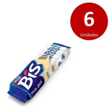 Imagem de Kit C/6 Caixas Chocolate Bis Lacta 100g - Branco