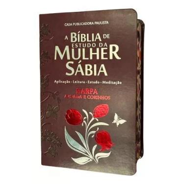 Imagem de Bíblia de estudo da mulher sábia  arc  letra grande  com harpa  capa d