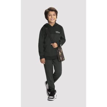 Imagem de Conjunto Moletom Menino Capuz 3 cabos Alakazoo Ref. 66559, Verde, 4