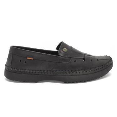 Imagem de Mocassim Freeway Masculino Couro Vazado Com Elástico Loganx, Preto, 38