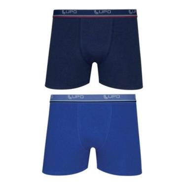 Imagem de Cueca Infantil Boxer Lupo Kit com 2 Original, G, Azul