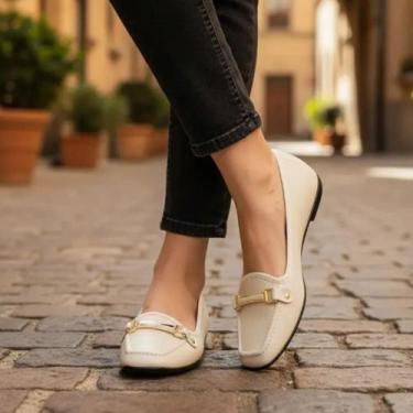Imagem de Sapatilha Mocassim Social Moleca Macia Confortável 5729.127 Cor:Branco