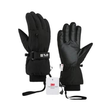 Imagem de Luvas De Inverno Térmicas Impermeáveis Para Homens, Forradas Com Fleec