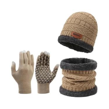 Imagem de Conjunto de Inverno Masculino: Chapéu, Cachecol e Luvas de Malha - À P