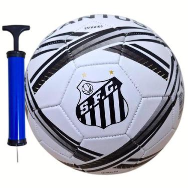 Imagem de Bola futebol estadios campo santos branco preto oficial com bomba - Sp