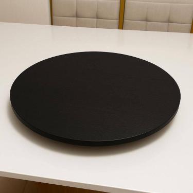 Imagem de Centro de Mesa Prato 80cm Sistema Giratório MDF Preto Lubrano Decor