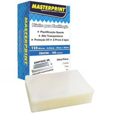 Imagem de Plástico para Plastificação Crachá 59x86mm 125 micras 0,05mm Pouch Fil