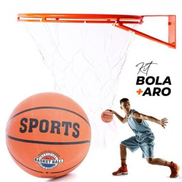 Imagem de Aro Cesta de Basquete Aço + Rede Chuá + Bola Nº 7 Oficial, Aro de basq