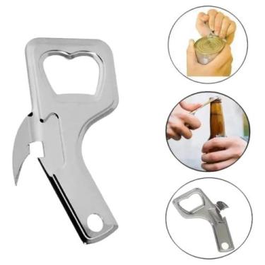 Imagem de Kit 3 Abridor de Latas e Garrafas Inox 9cm Tipo Sardinha Portátil Comp