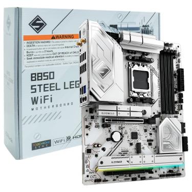 Imagem de Placa Mãe Asrock B850 Steel Legend Wi-Fi com DDR5 e Pcie 5.0 Preto Bluetooth 5.2 LAN 2.5G RGB M.2 4 Slots