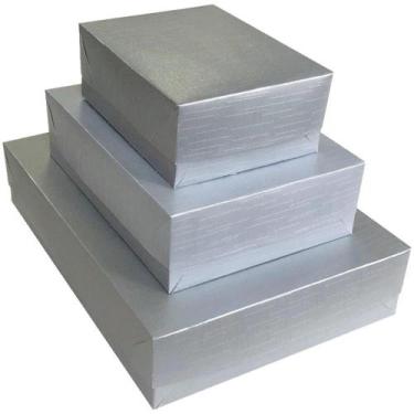 Imagem de Caixa para Presente com Tampa Viena GD 25,5X35X7,5 Prata Pacote com 10