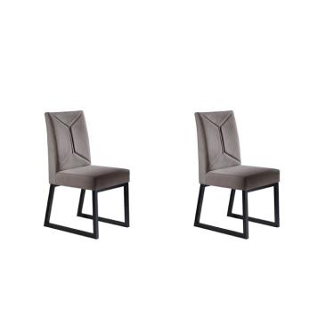 Imagem de Conjunto com 2 Cadeiras ItÃ¡lia III Cinza Escuro 98 cm