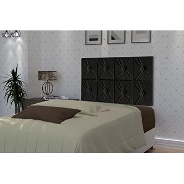 Imagem de Painel Cama Box Suspenso Tokyo com Botão Solteiro 0,90 Cor Preto - JM Casa dos Móveis