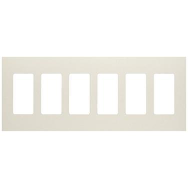 Imagem de Leviton MNW60-FBW 6-Gang 6 placa de parede estreita monet, aletas quebradas, policarbonato, montagem de encaixe, branca