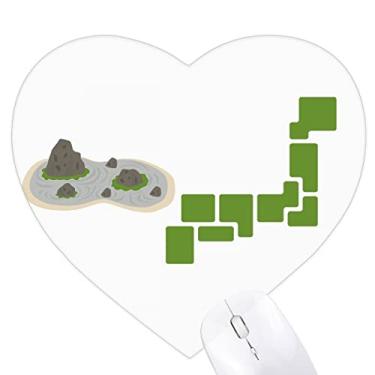 Imagem de Mousepad com coração de montanhas Rivers Lakes ecologia Japão tapete de borracha para escritório
