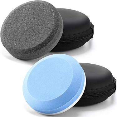 Imagem de 4 ferramentas de amolador de machado com bainha, machado multiuso, amolador de pedra, machado de grão duplo, disco de amolar, disco de pedra de amolar em preto e azul para afiar machado cego