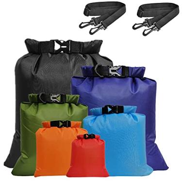 Imagem de Sacos secos ultraleves impermeáveis ao ar livre Sacos de armazenamento com alças para acampamentos, caminhadas, viagens à deriva, canoagem, canoagem, praia Combo C