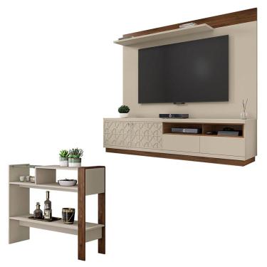 Imagem de Conjunto Sala De Estar Rack Painel Aparador Renda Caemmun