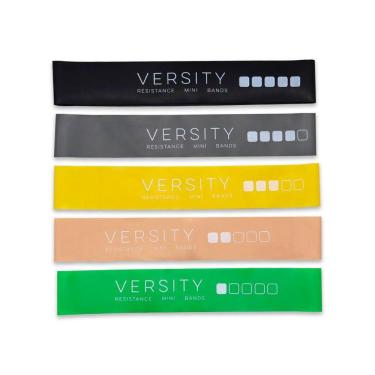 Imagem de Mini Band Elástica Kit Com 5 Versity Resistance Bands