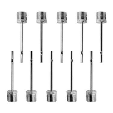 Imagem de Famgee 100 agulhas de bomba de bola, prata, aço inoxidável, manual, agulha de inflação, bomba de ar, bolas esportivas, futebol, basquete, academia