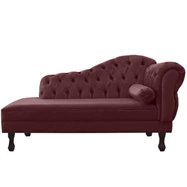 Imagem de Recamier Sofá Divã Com Pés Retro 160X80 - Elã (Suede Marsala)