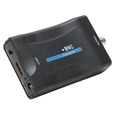Imagem de Conversor de vídeo HDMI para BNC, HDMI para BNC Conector de saída coaxial com saída de áudio de 3,5 mm Q9 Head Caixa de conversão de sinal de vídeo HDMI para coaxial Analog CVBS Monitor de câmera de sinal TV (preto)