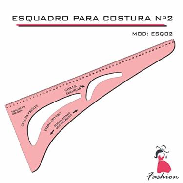 Imagem de Esquadro Numero 2 Alfaiate Régua Costura Cavas 2 MDF NATURAL