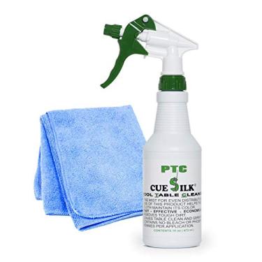 Imagem de Limpador de mesa de piscina Cue Silk PTC 473 ml pacote de garrafa com pano de microfibra