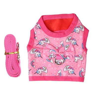 Imagem de Tnfeeon Arnês de coelho com coleira de coelho vestido de coelho vestuário bonito respirável vestuário de caminhada vestuário para animais de estimação para coelho ouriço furão porquinho-da-índia