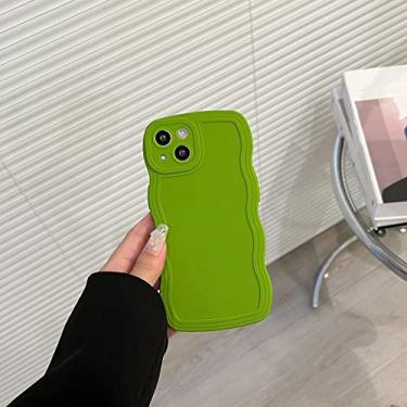 Imagem de Capa de telefone de silicone ondulado líquido original de luxo para iphone 13 12 11 14 pro max x xr xs max capa macia, verde, para iphone 12 pro