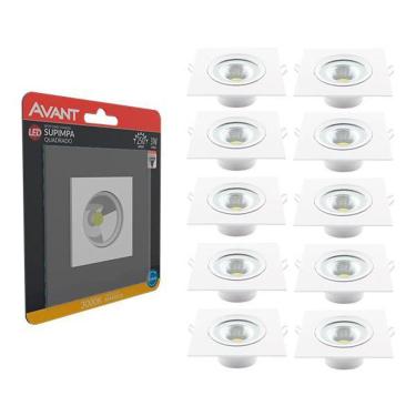 Imagem de Kit 10 Spot 3w 3000K Led Direcional Embutir Redonda Avant