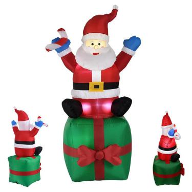 Imagem de Papai Noel Com Presente Enfeite Natalino Led Natal Decoraçao Evento Festa Casa Pisca Pisca Evento Shopping Casa