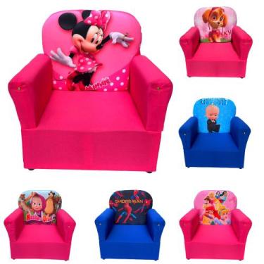 Imagem de Mini Puff Sofa Kids Infantil Poltrona Sofazinho Minnie - Casa Da Lu
