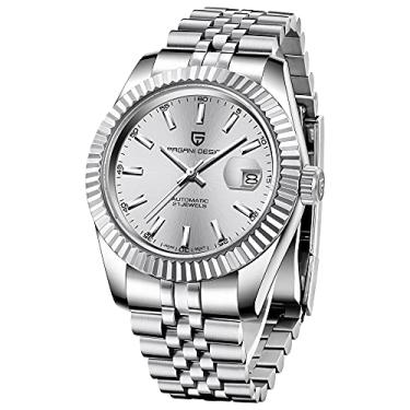 Imagem de BY BENYAR Pagani Design 1645 Relógio Mecânico Masculino de Luxo Automático Esportivo Aço Inoxidável Impermeável Relógio de Pulso Masculino, Branco, Relógio automático, mecânico