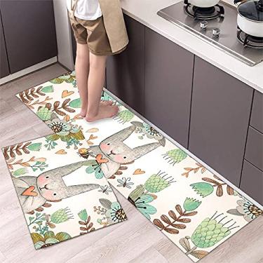 Imagem de SHENGANG Tapete de cozinha para entrada de casa, corredor, quarto, sala de estar, decoração, carpete, varanda, banheiro, 6,40x60+40x120cm