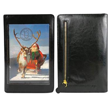 Imagem de Carteira de garçonete de restaurante com bolso com zíper, suporte de almofada de livro para servidor com capa de inserção de foto em couro PU para canhoto/destro, Preto/branco, small