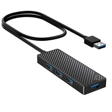 Imagem de INVZI Hub USB 3.0 4 portas, divisor USB ultra fino de dados com cabo estendido de 61 cm compatível com PC, MacBook, Mac Pro/Mini, iMac, Laptop, Surface Pro, PS4, XPS, Flash Drive, Xbox One, HDD móvel