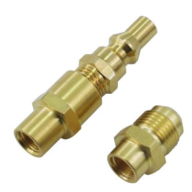 Imagem de MENSI Adaptador de kit de conversão de desconexão rápida de propano FNPT de 1/8" x 1/4" macho para Weber Q 100, 1000, 200, 200, 2000, 1200, 2200 portátil churrasqueira a gás