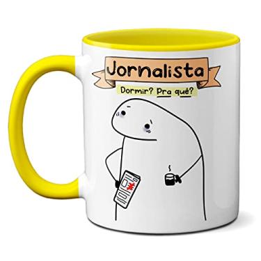 Imagem de Caneca Jornalista Anos De Estudo Dormir? Pra Que? Presente (Amarela)