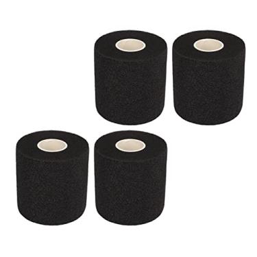 Imagem de Envoltório de Couro Esportivo Forte Resistência à Tração Aumento do Conforto Ampla Aplicação Esponja PU Bandagem Fitness para Exercícios 4 Peças (Preto)