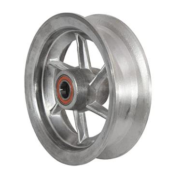 Imagem de Roda Alumínio Aro 8'' com 2 Rolamentos para Carrinho de Mão Carga Carriola Pneus 3,25 E 3,50 Gastrobel