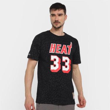Imagem de Camiseta Nba Miami Heat Mitchell & Ness Mourning 33 Masculina