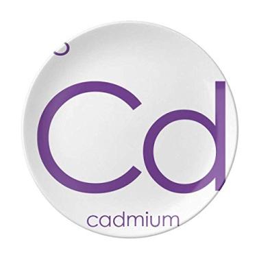 Imagem de Elementos Químicos Mesa de Período Metais de Transição Cádmio Prato Decorativo de Porcelana Salver Prato de Jantar