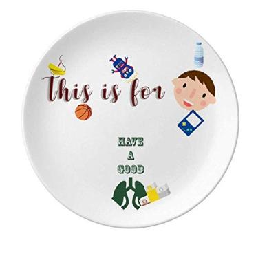 Imagem de Body Lungs Órgãos Respiratórios Lucky Porcelana Prato de Jantar Redondo Prato Masculino