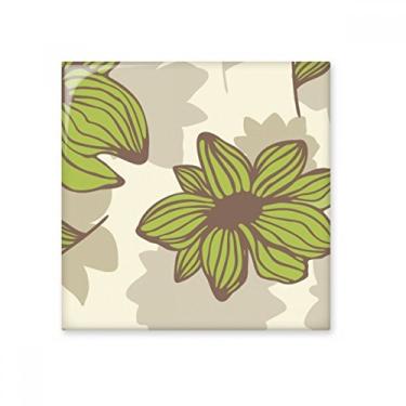 Imagem de Pintura de planta verde marrom azulejo de cerâmica brilhante decalque pedra adornada tijolo vitrificado