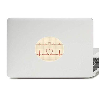 Imagem de Adesivo de notebook com estampa de coração de eletrocardiograma e emblema de vinil para laptop