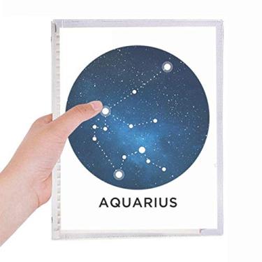 Imagem de Caderno Aquarius Constellation do signo do zodíaco Folhas Soltas Diário Recarregável Papelaria