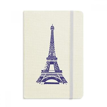 Imagem de Caderno com silhueta da Torre Eiffel, França, Paris, capa rígida, diário clássico A5
